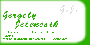 gergely jelencsik business card